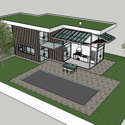 现代创意集装箱SU模型