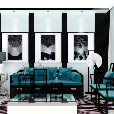 新中式沙发组合