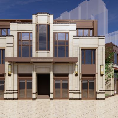 新中式风格示范区，售楼处，沿街商业，社区商业