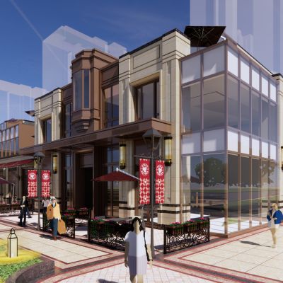 新中式风格示范区，售楼处，沿街商业，社区商业