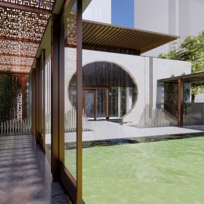 新中式示范区,售楼处