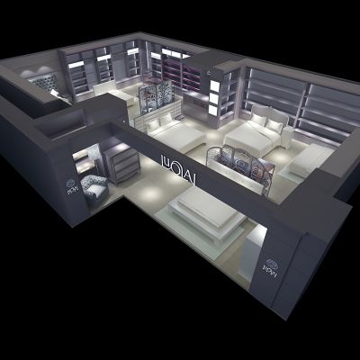 现代家纺专卖店鸟瞰图