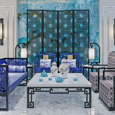 新中式沙发组合