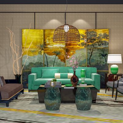 新中式沙发组合