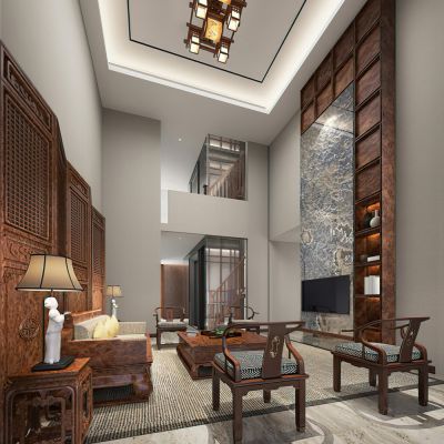 新中式客厅书房