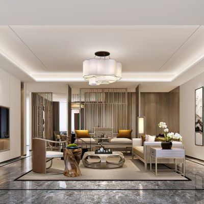 新中式别墅客厅