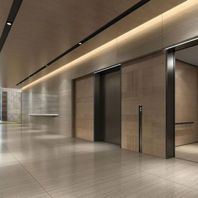 现代办公电梯厅3D模型