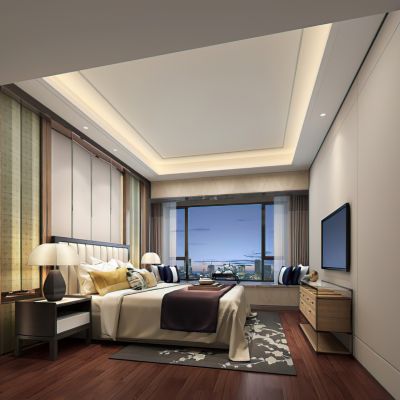 新中式样板房卧室