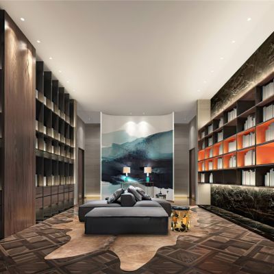 现代书房读书区3D模型