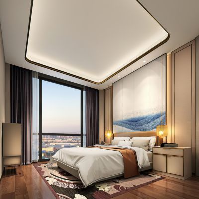 样板房现代卧室3D模型