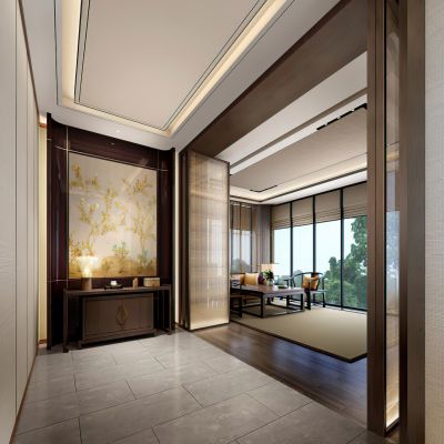 新中式别墅玄关