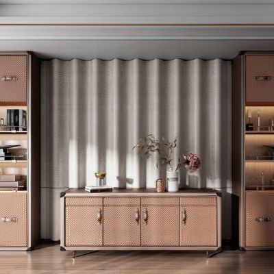 现代轻奢边柜装饰柜书柜组合