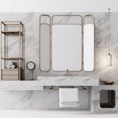 现代卫生间洗手台3D模型