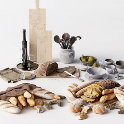 食物面包厨房饰品3D模型