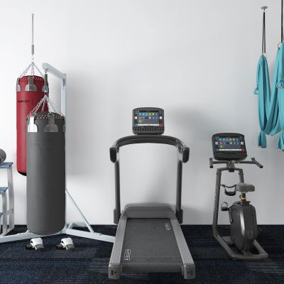 现代跑步机 拳击 沙袋 动感单车
