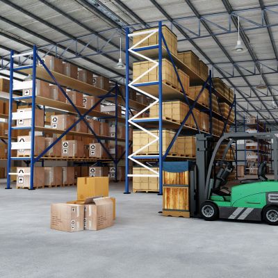 现代物流 工厂 厂房 包装箱 叉车