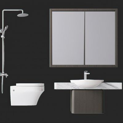 现代卫生间洗手台3D模型