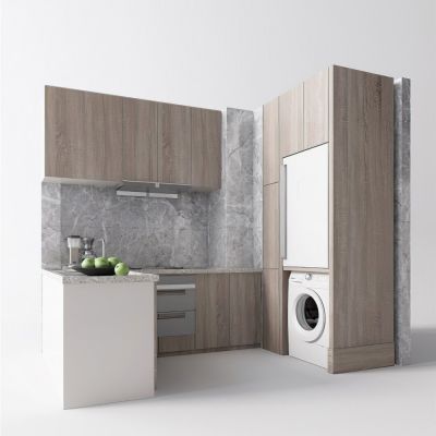 现代样板房厨房3D模型