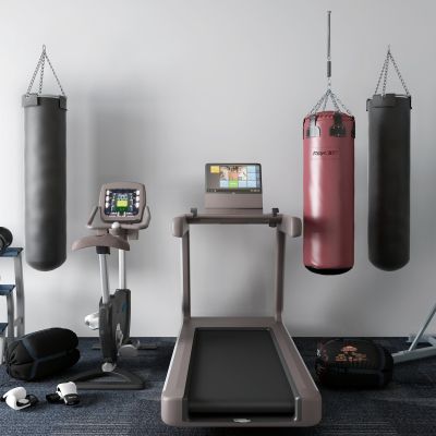 现代跑步机 拳击 沙袋 动感单车