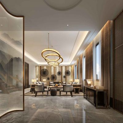 豪宅新中式客厅