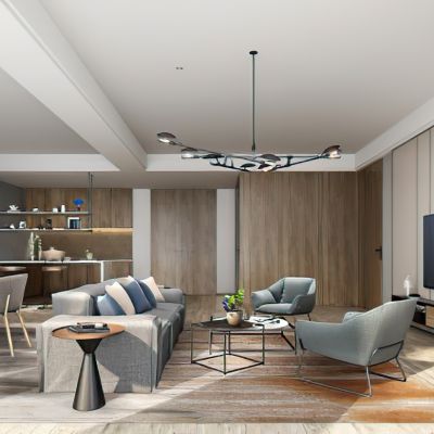 现代套房客厅3D模型