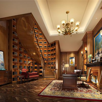 美式书房3D模型