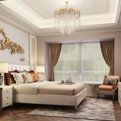 现代样板房卧室3D模型