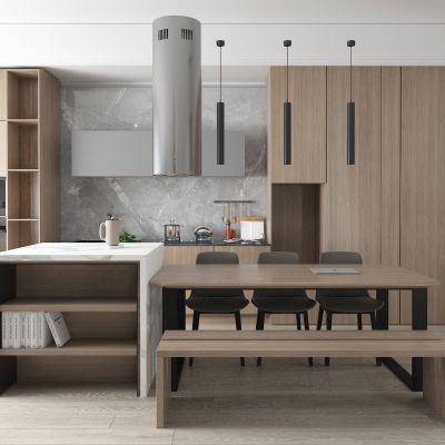 现代橱柜 吧台 开放式厨房