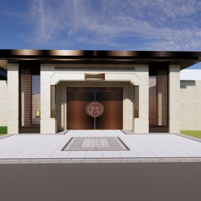 新中式示范区，售楼处SU模型