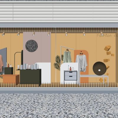 现代服装店橱窗展示