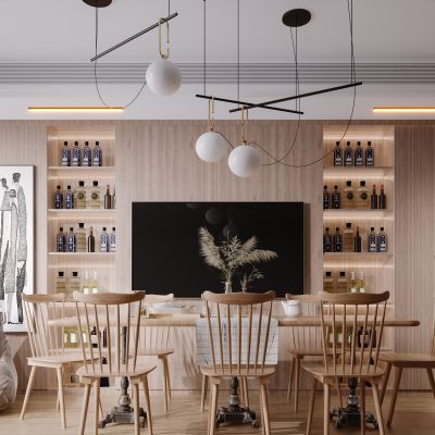 北欧现代简约轻奢风格餐厅