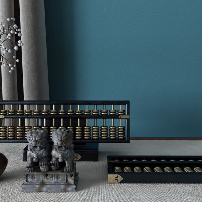 中式石狮子 算盘