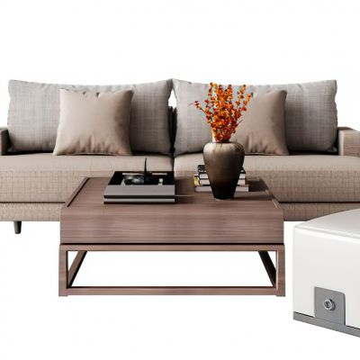 新中式沙发茶几组合