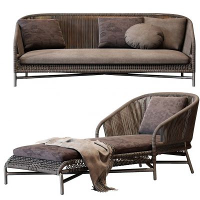 户外藤编休闲沙发椅子
