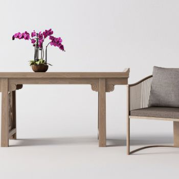 新中式案几休闲椅