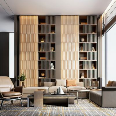 现代酒店大堂吧沙发组