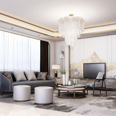 现代样板房客厅沙发