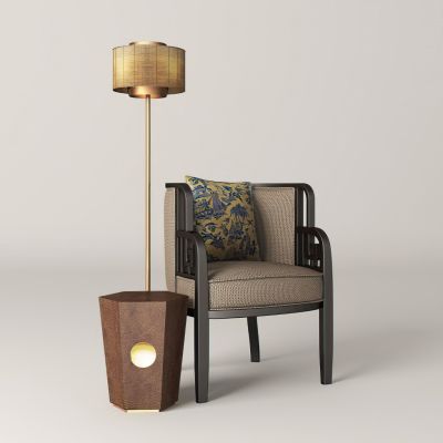 新中式休闲椅落地灯