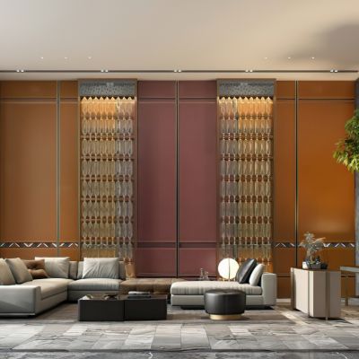 现代酒店大堂吧休闲沙发