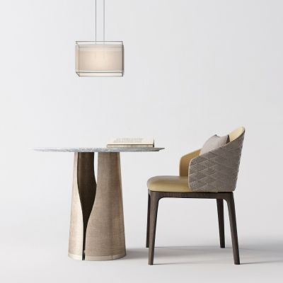 现代客房休闲椅吊灯桌子3D模型