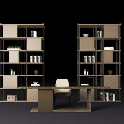 书架书桌休闲椅