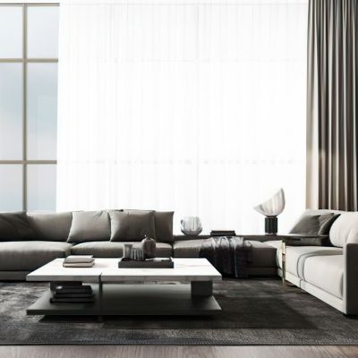 现代沙发茶几组合3D模型