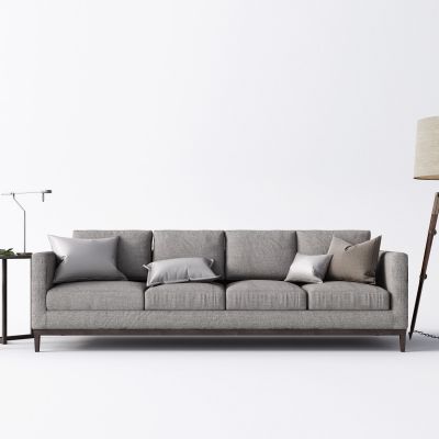 现代休闲沙发落地灯边几