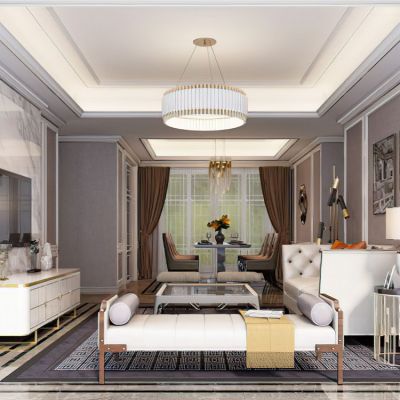 现代样板房客厅沙发