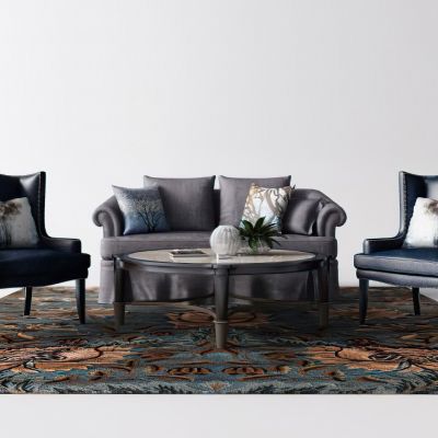 美式休闲沙发休闲椅3D模型