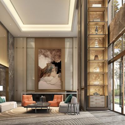 公寓大堂休息区沙发