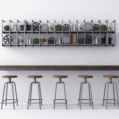 工业风吧椅装饰架装饰品