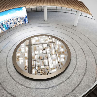 现代售楼处沙盘区3D模型