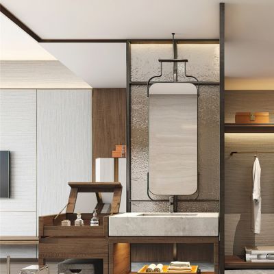 现代度假酒店客房卫生间洗手台