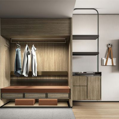 现代酒店客房衣柜迷你吧